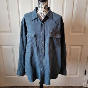 Bit & Bridle Faux suede long‎ sleeve button up shirt